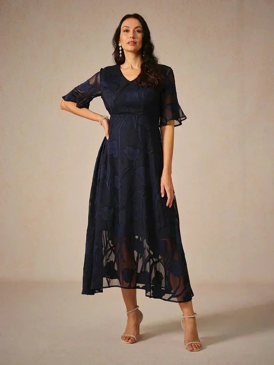 Abito Maxi in Pizzo con Volant