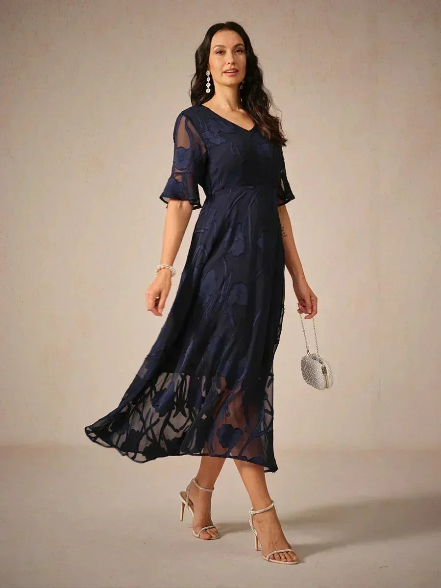 Abito Maxi in Pizzo con Volant