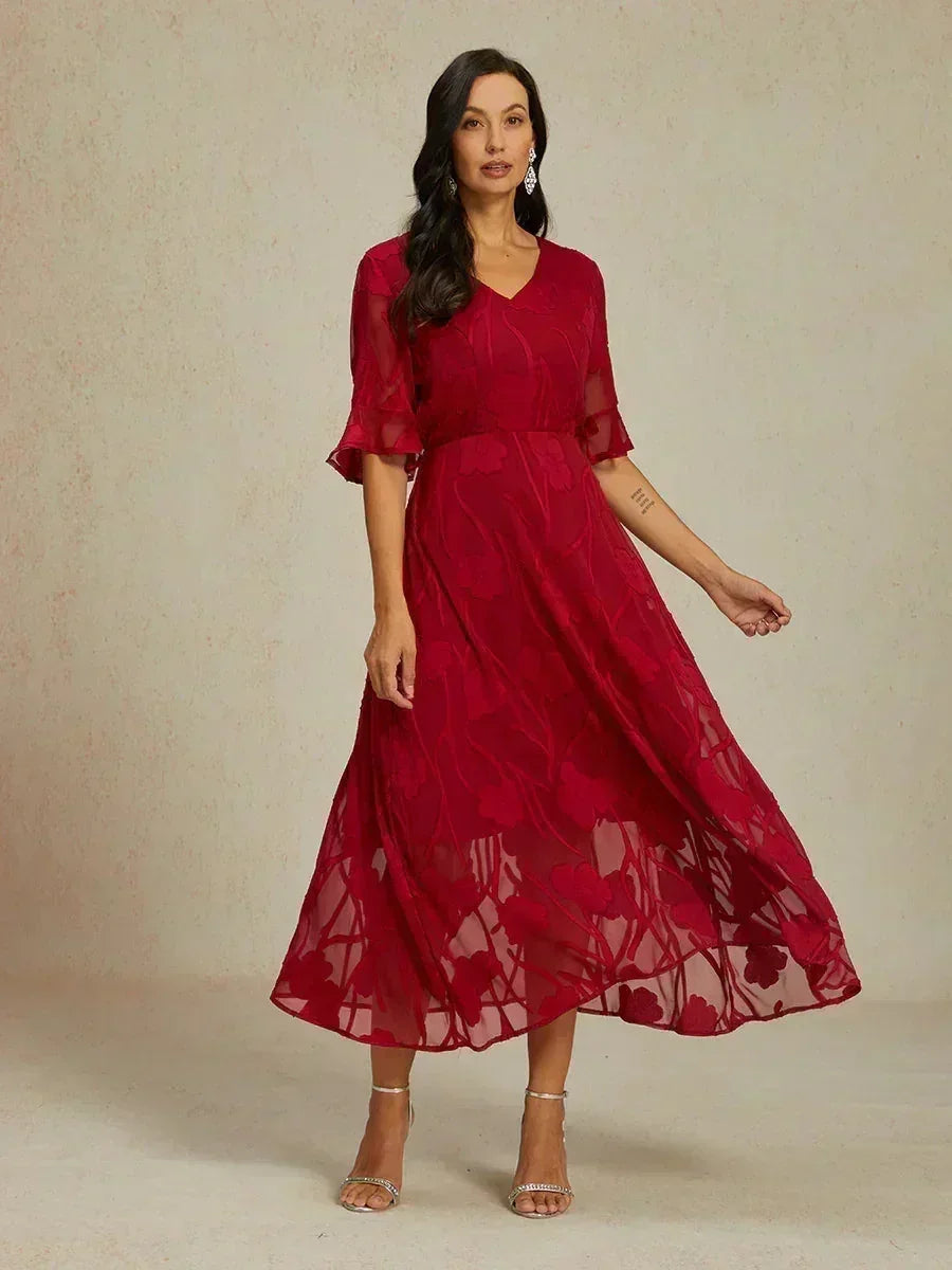 Abito Maxi in Pizzo con Volant