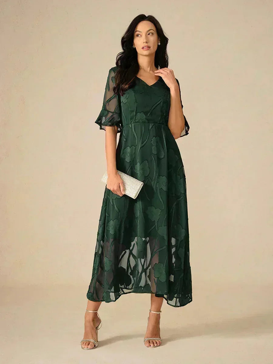 Abito Maxi in Pizzo con Volant