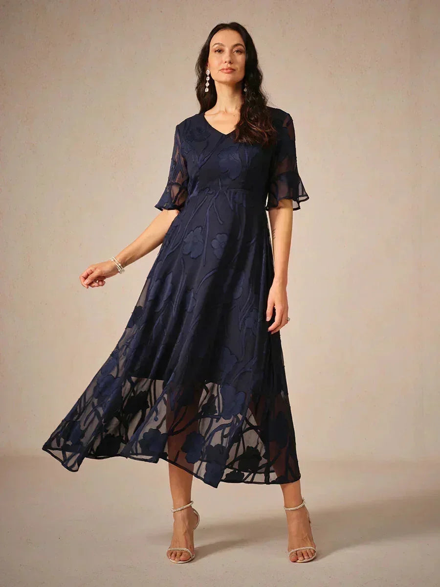 Abito Maxi in Pizzo con Volant