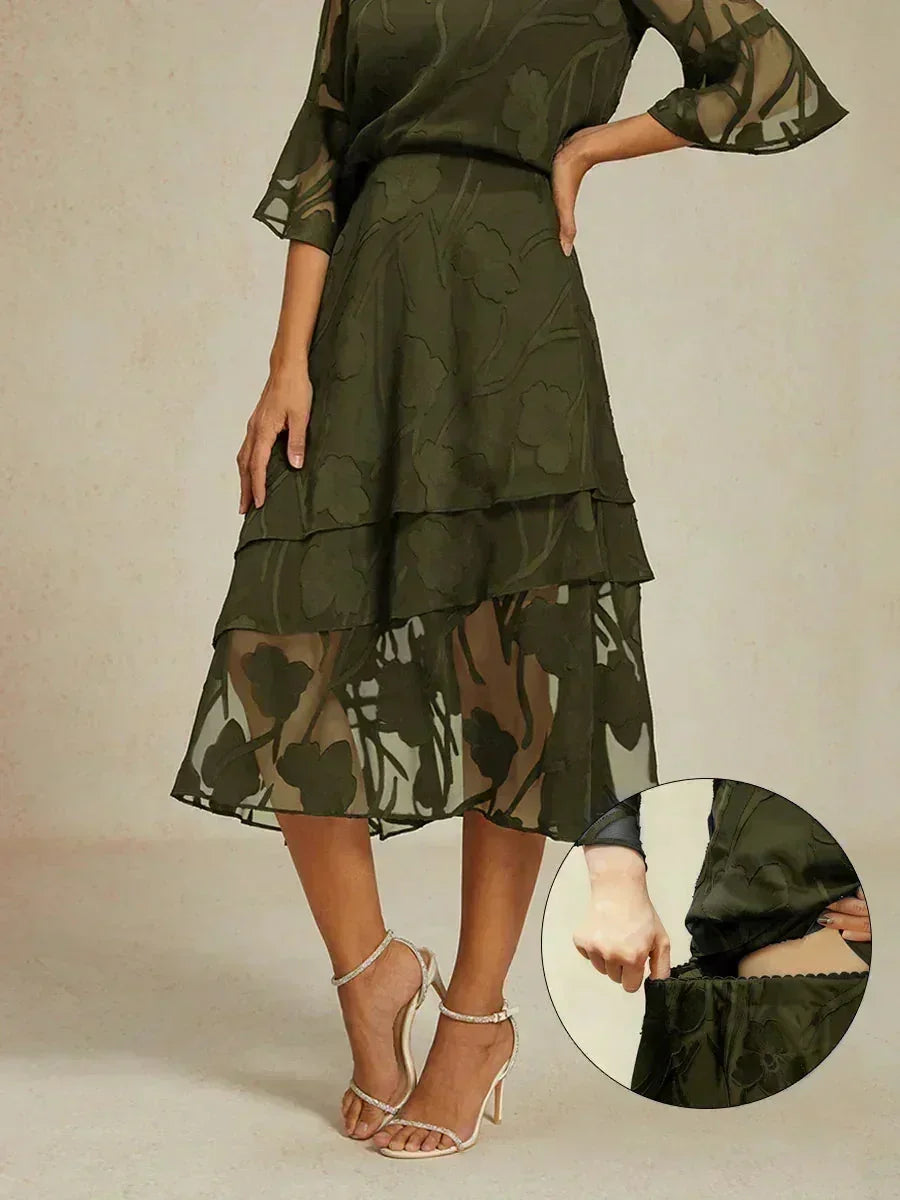 Gonna Midi in Chiffon Floreale