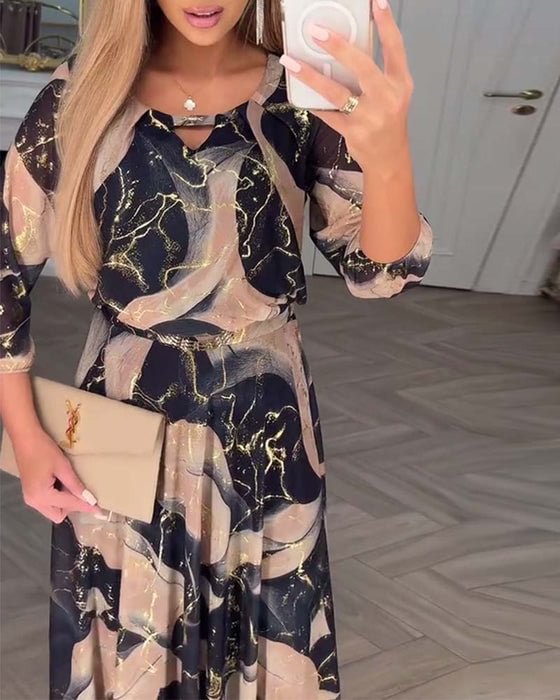 Chavelle | Vestito in Chiffon Stampato