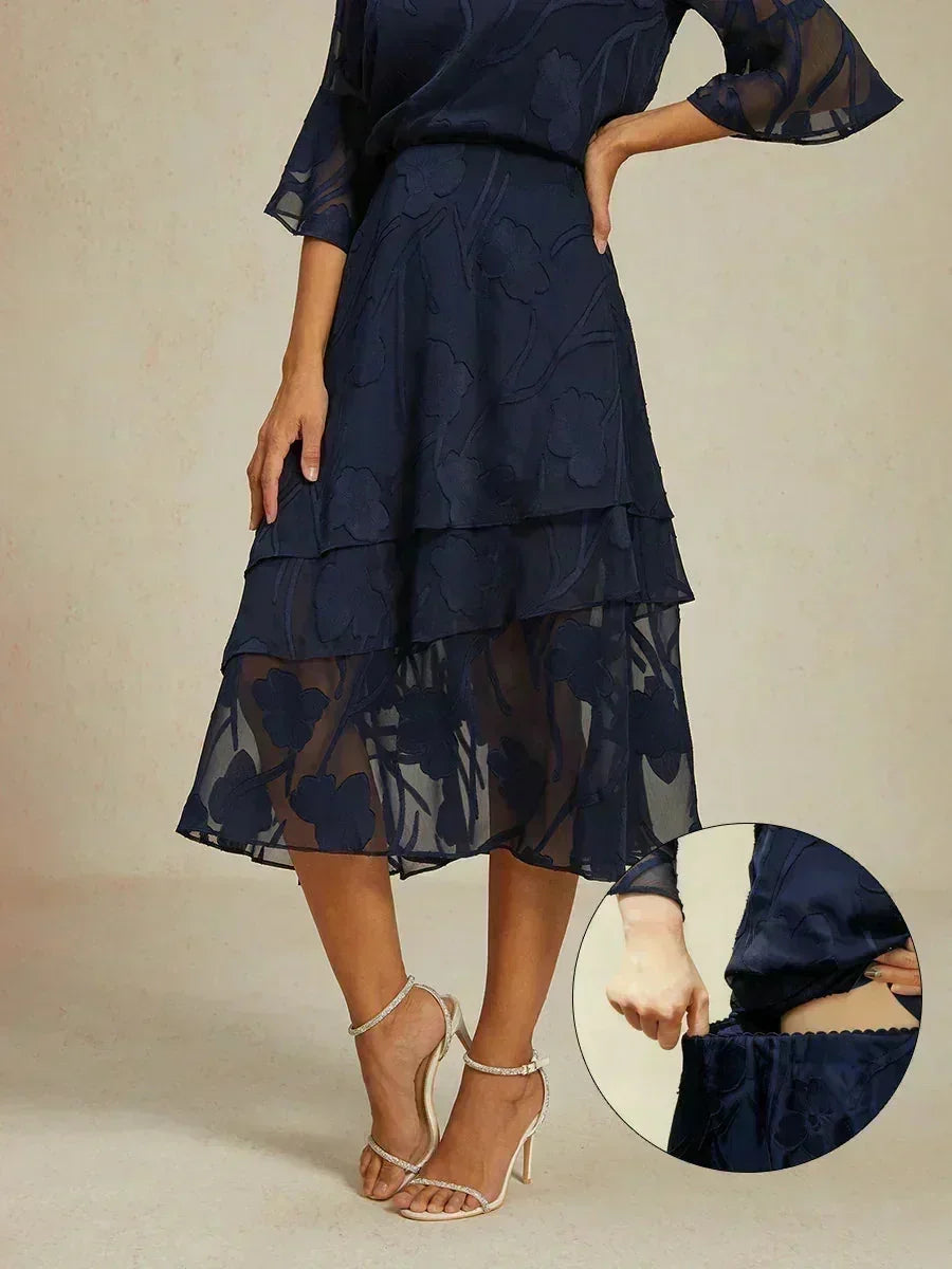Gonna Midi in Chiffon Floreale