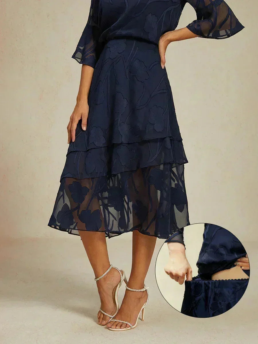 Gonna Midi in Chiffon Floreale