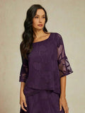 Blusa in Chiffon con Orlo Asimmetrico Elegante