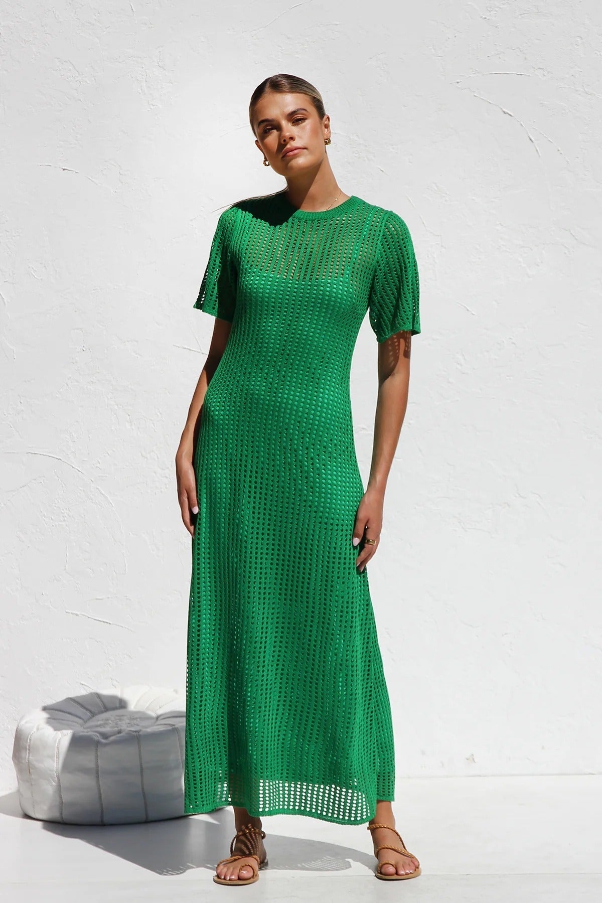 ESSENZIALE - Vestito Maxi all'Uncinetto Airlie - Naturale