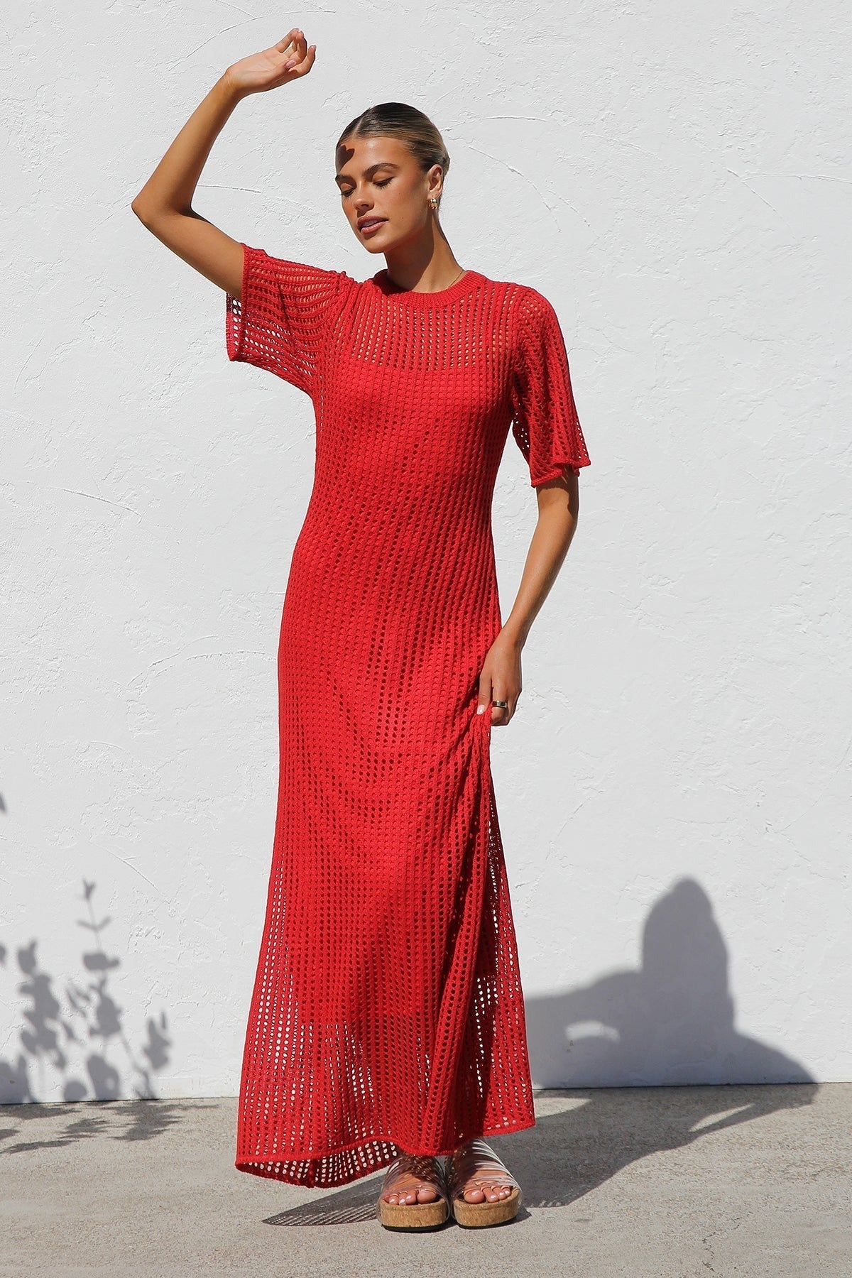 ESSENZIALE - Vestito Maxi all'Uncinetto Airlie - Naturale
