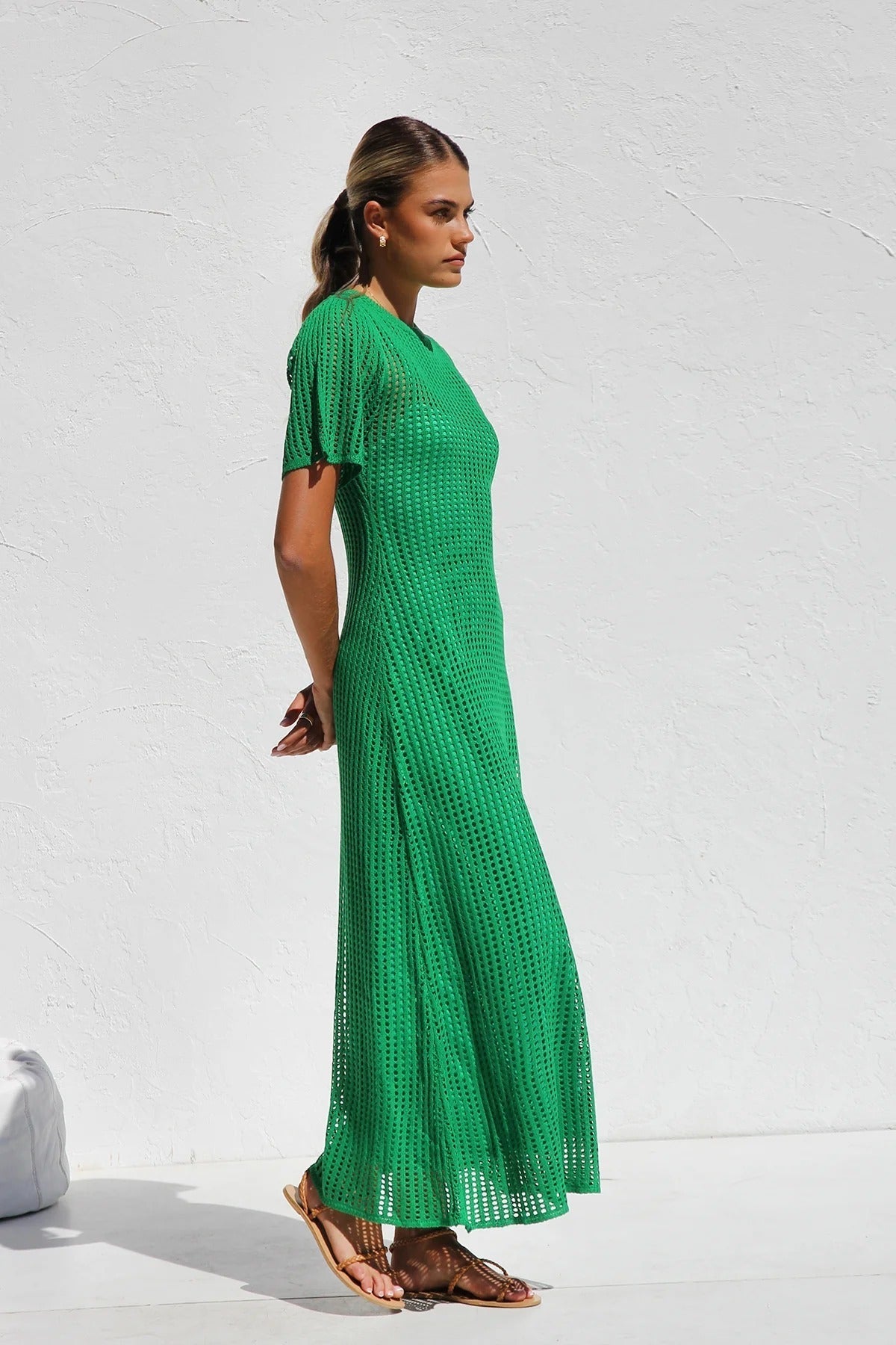ESSENZIALE - Vestito Maxi all'Uncinetto Airlie - Naturale