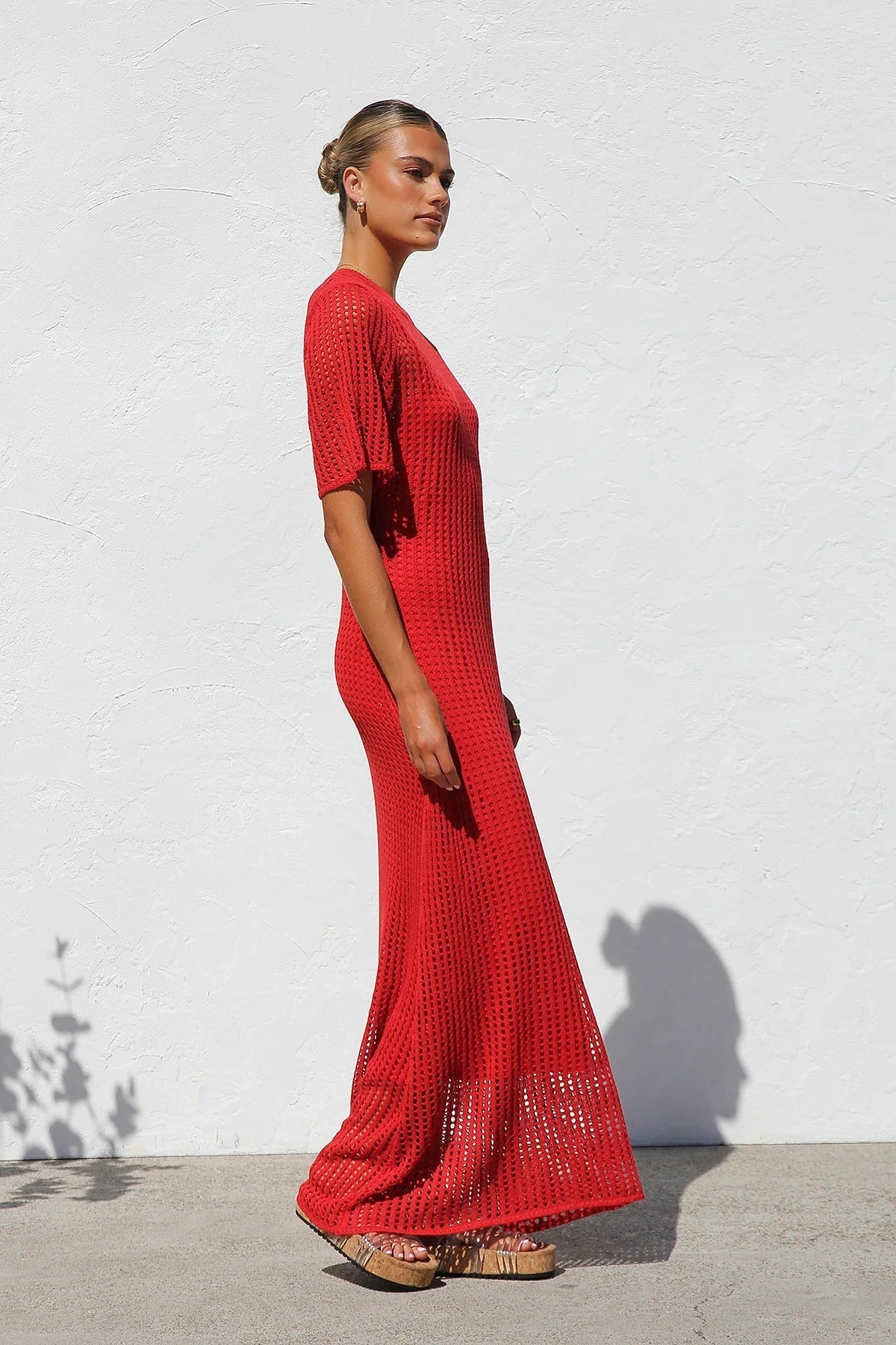 ESSENZIALE - Vestito Maxi all'Uncinetto Airlie - Naturale