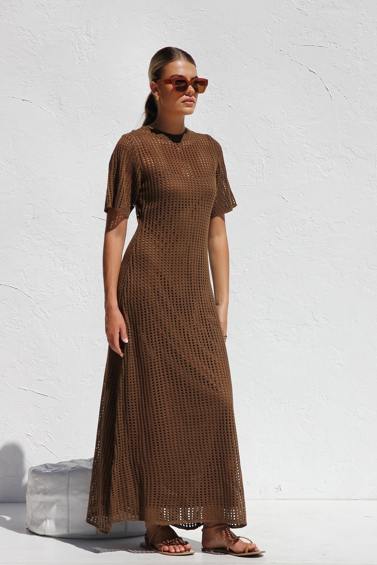 ESSENZIALE - Vestito Maxi all'Uncinetto Airlie - Naturale