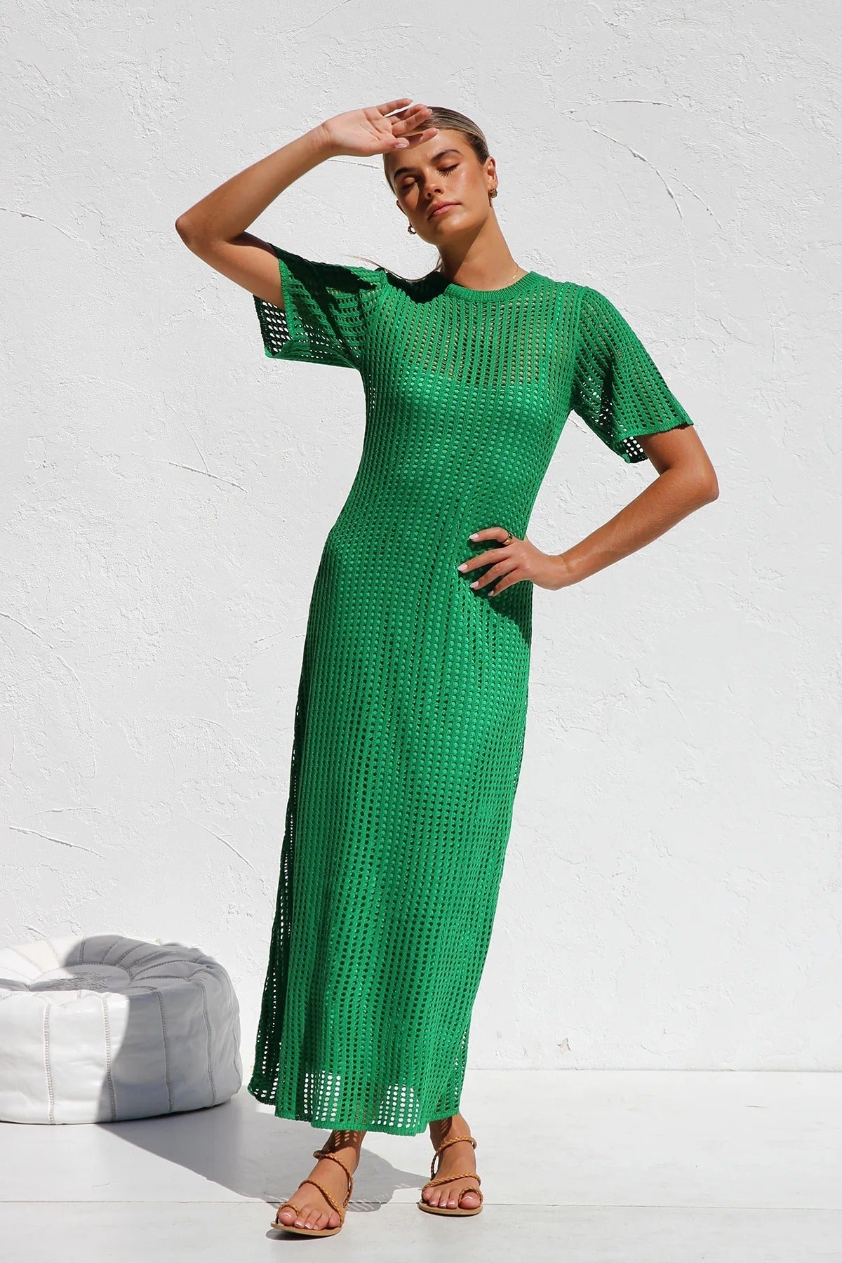 ESSENZIALE - Vestito Maxi all'Uncinetto Airlie - Naturale