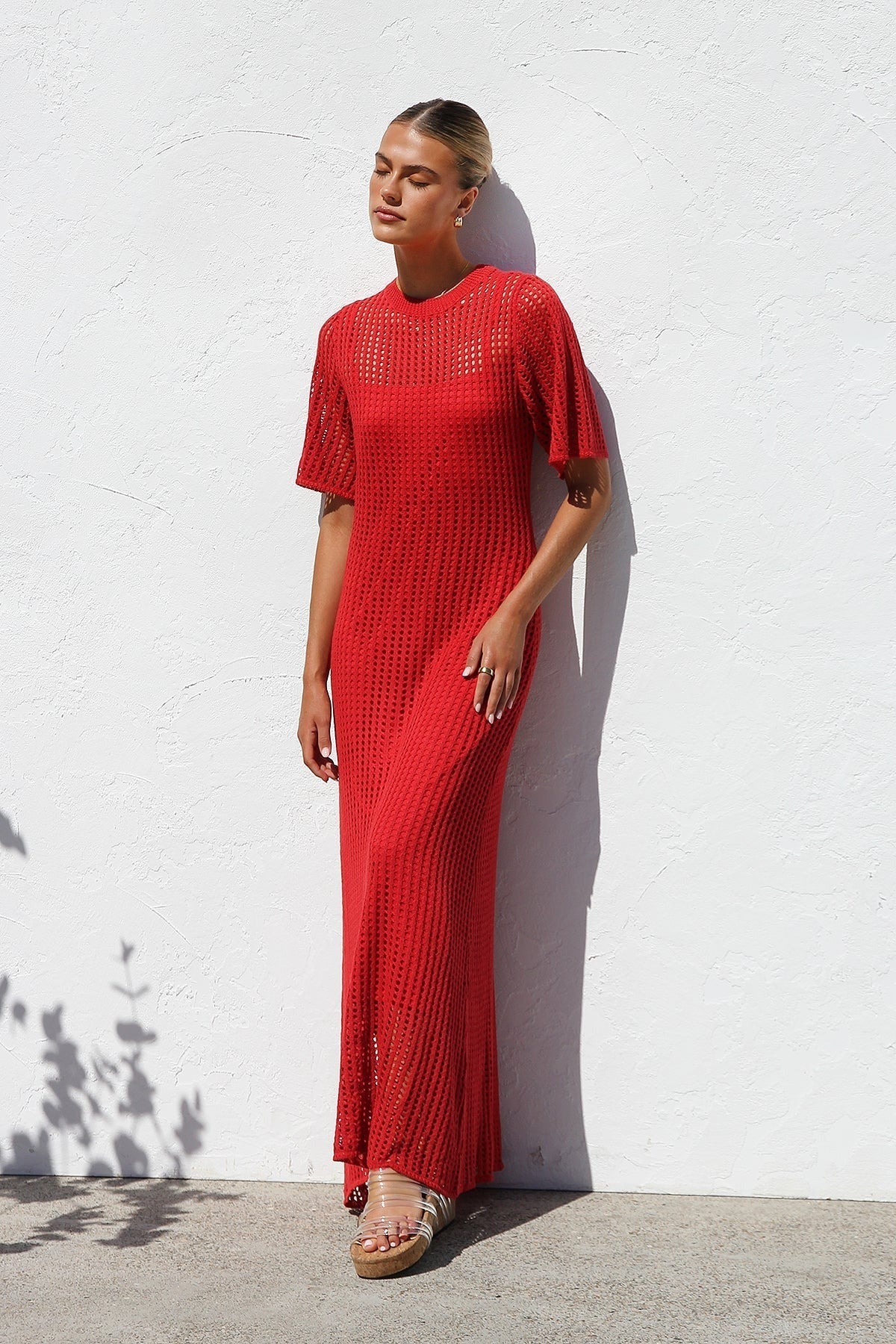 ESSENZIALE - Vestito Maxi all'Uncinetto Airlie - Naturale