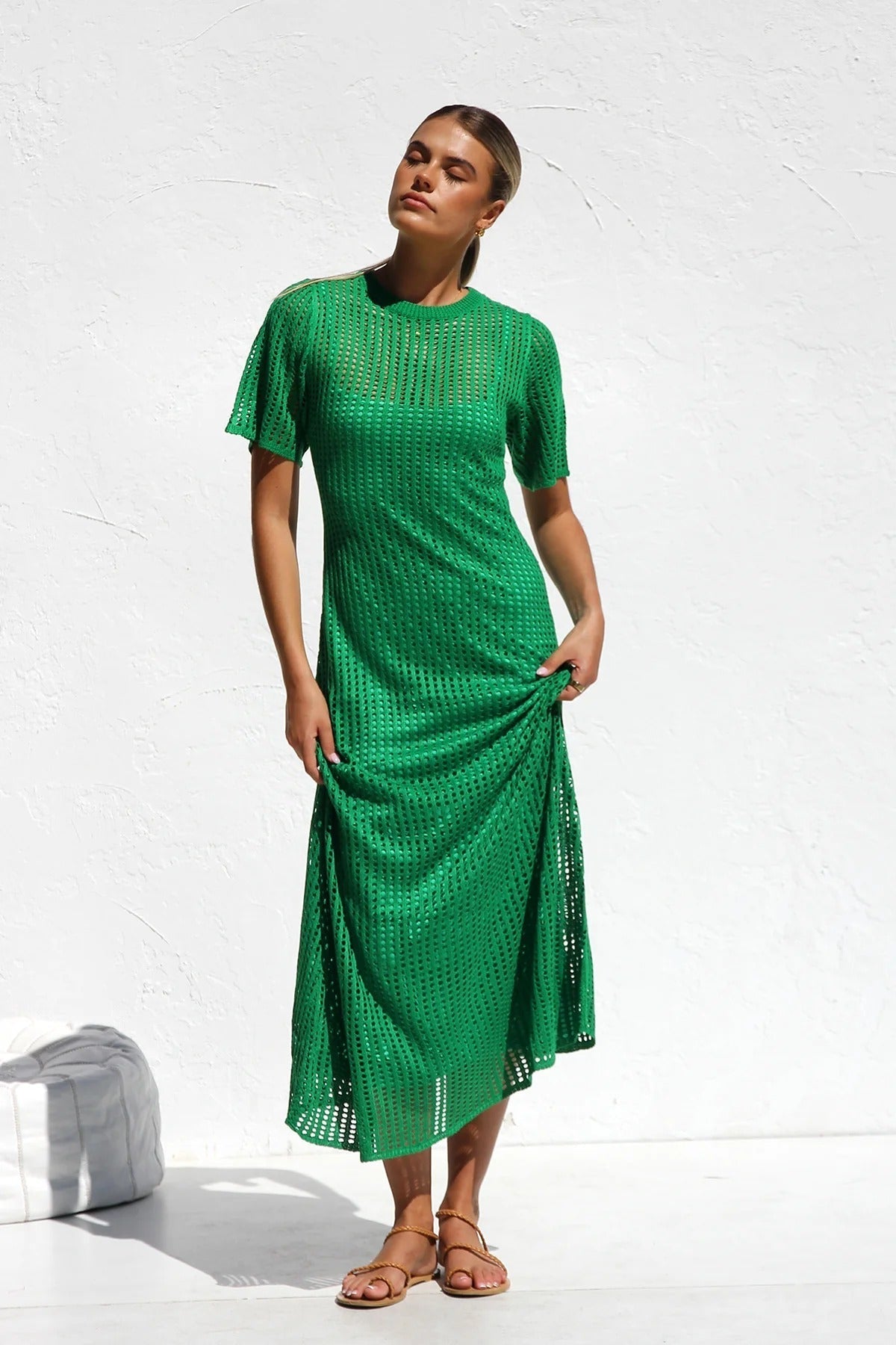 ESSENZIALE - Vestito Maxi all'Uncinetto Airlie - Naturale