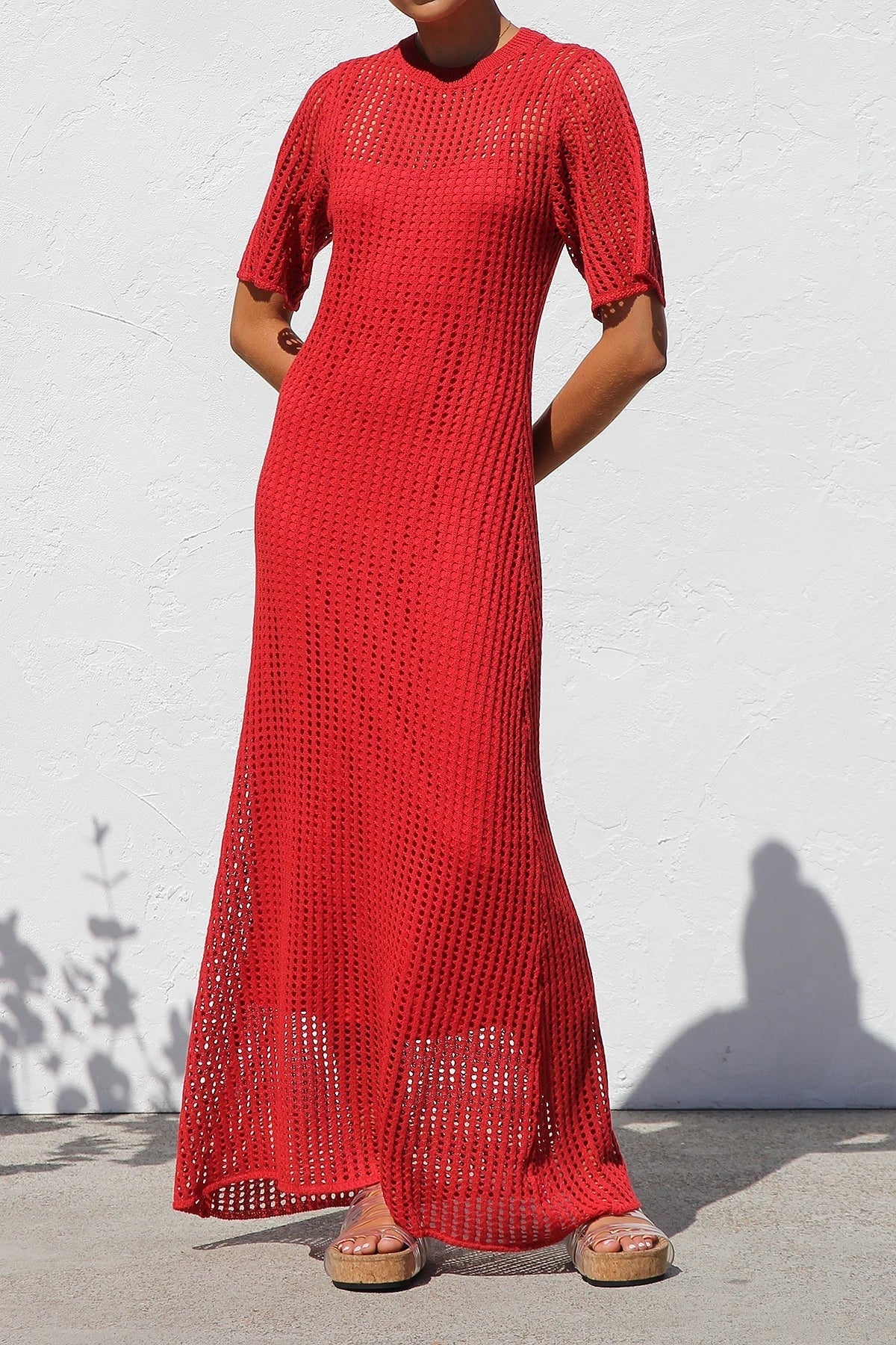 ESSENZIALE - Vestito Maxi all'Uncinetto Airlie - Naturale