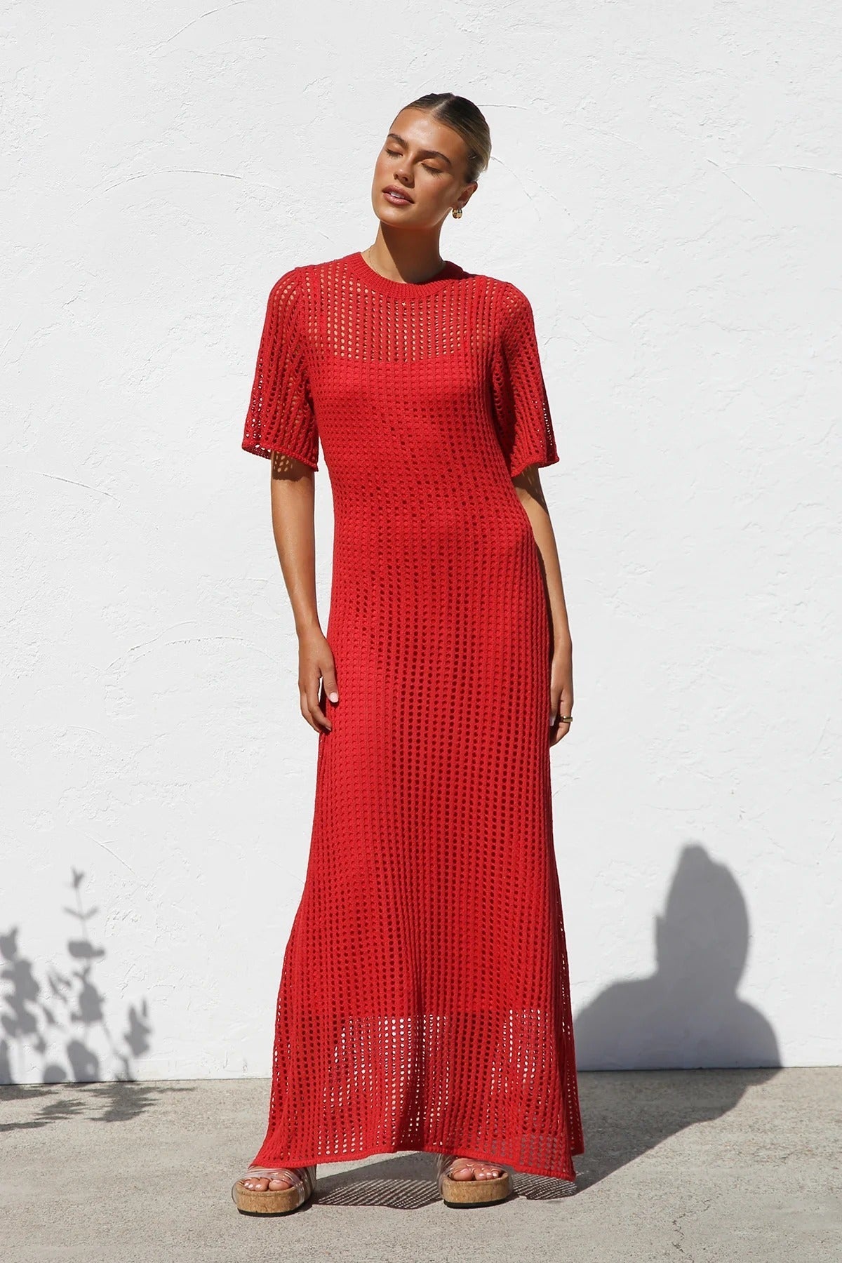 ESSENZIALE - Vestito Maxi all'Uncinetto Airlie - Naturale