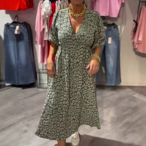 "Marina" | Abito da donna con colletto a V stampato – Tocchi d'estate🌺